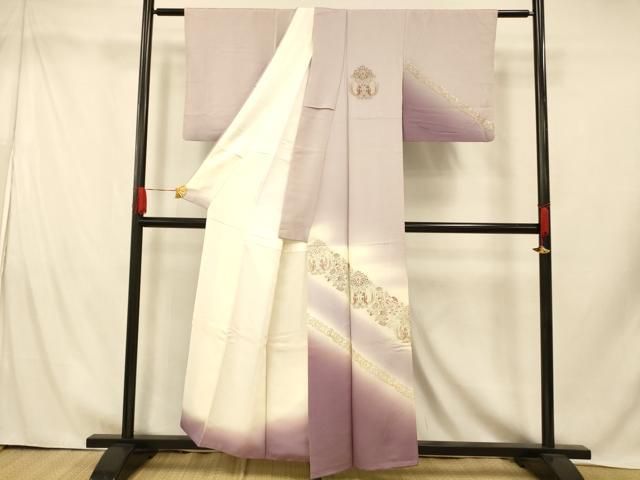 平和屋着物□訪問着 寿光織 鳳凰更紗花文 暈し染め 金銀糸 正絹 逸品