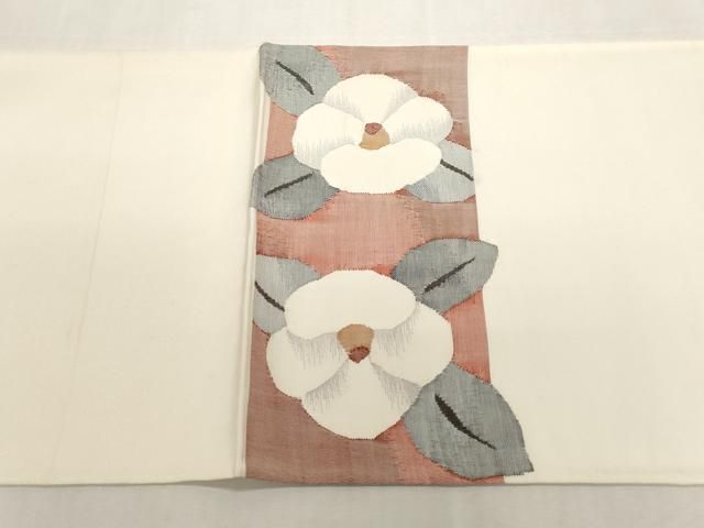 平和屋着物●太鼓柄袋帯　手描き　ふくれ織　枝花　正絹　逸品　DABB7225op 平和屋着物○太鼓柄袋帯 手描き ふくれ織 枝花 正絹 逸品 DABB7225op