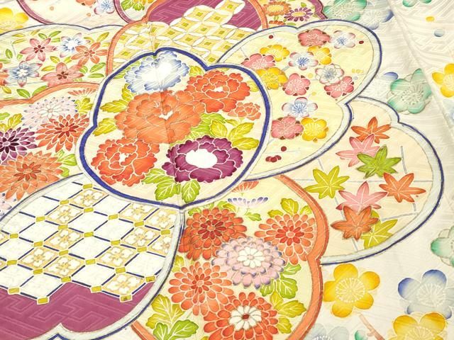平和屋着物□豪華振袖 絞り 雲重ね吉祥花文 金彩 正絹 逸品 DABF4408cd