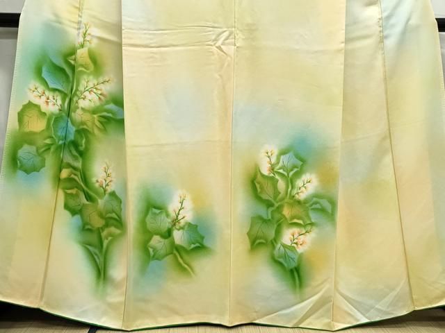 平和屋着物▽上質な小紋　単衣　手描き　樹林文　暈し染め　正絹　逸品　AABG7741jh 平和屋着物▽上質な小紋 単衣 手描き 樹林文 暈し染め 正絹 逸品