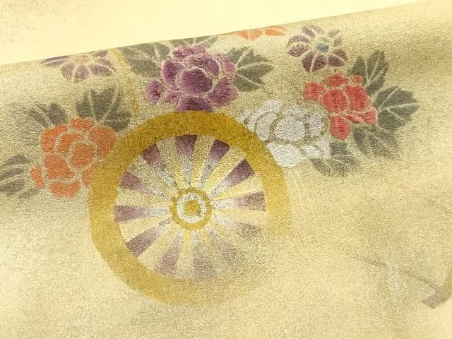 平和屋着物□訪問着 刺繍 花車文 暈し染め 金彩 正絹 逸品 DABF4457cd