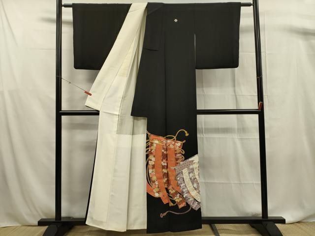平和屋着物□豪華黒留袖 駒刺繍 几帳吉祥文 金彩 正絹 逸品 DABF0879ya