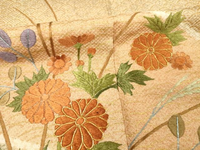 平和屋着物●アンティーク　大正ロマン　九寸名古屋帯　駒刺繍　草花　金糸　正絹　逸品　DABD0629op 楽天市場】平和屋本店□極上 アンティーク 大正ロマン お引きずり・お
