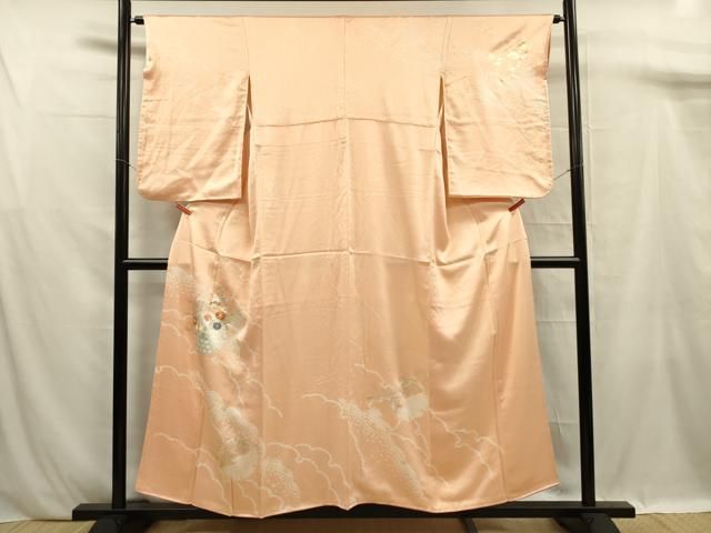 平和屋着物□訪問着 駒刺繍 絞り 雪輪花松文 金彩 正絹 逸品