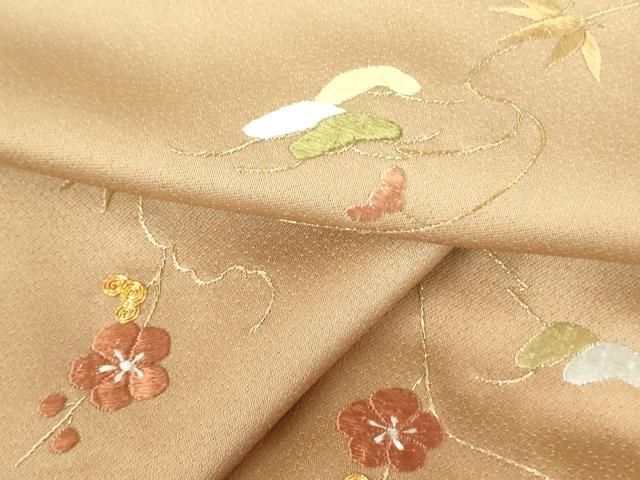 平和屋着物▽訪問着 駒刺繍 総刺繍 枝花 暈し染め 金糸 井筒屋扱い