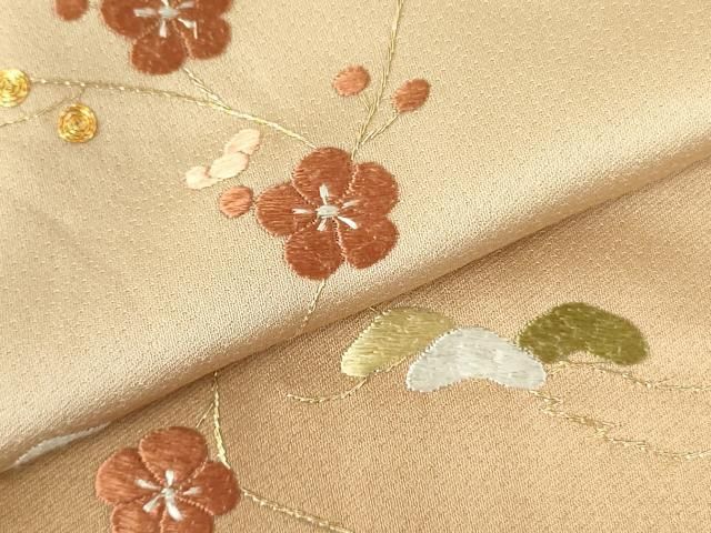 平和屋着物▽訪問着 駒刺繍 総刺繍 枝花 暈し染め 金糸 井筒屋扱い