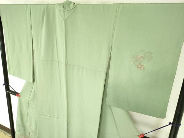 平和屋着物＊夏物　小紋　絽　中国三大刺繍　汕頭刺繍　スワトウ刺繍　遠山風景文　暈し染め　銀糸　正絹　逸品　未使用　AABH2569ck 平和屋着物▽中国三大刺繍 スワトウ刺繍 汕頭刺繍 総刺繍 訪問着 流水