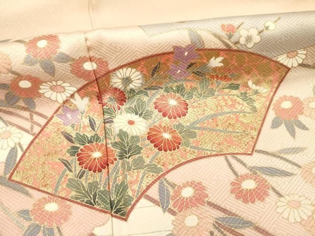 平和屋着物●豪華振袖　地紙花蝶文　暈し染め　金彩　正絹　逸品　AABF0378fy 平和屋着物○豪華振袖 地紙花蝶文 暈し染め 金彩 正絹 逸品 AABF0378fy