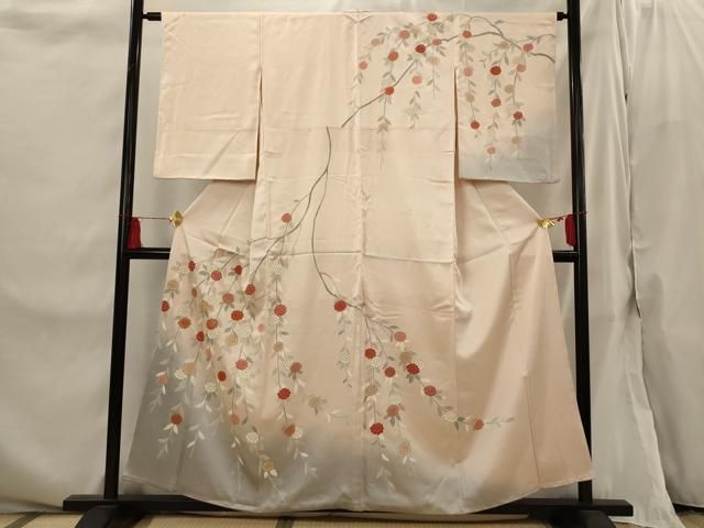 平和屋着物□訪問着 駒刺繍 枝花文 暈し染め 正絹 逸品 AABI6544st