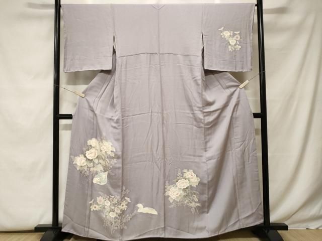 平和屋着物■訪問着　刺繍　花鳥文　正絹　逸品　CABF9879ev