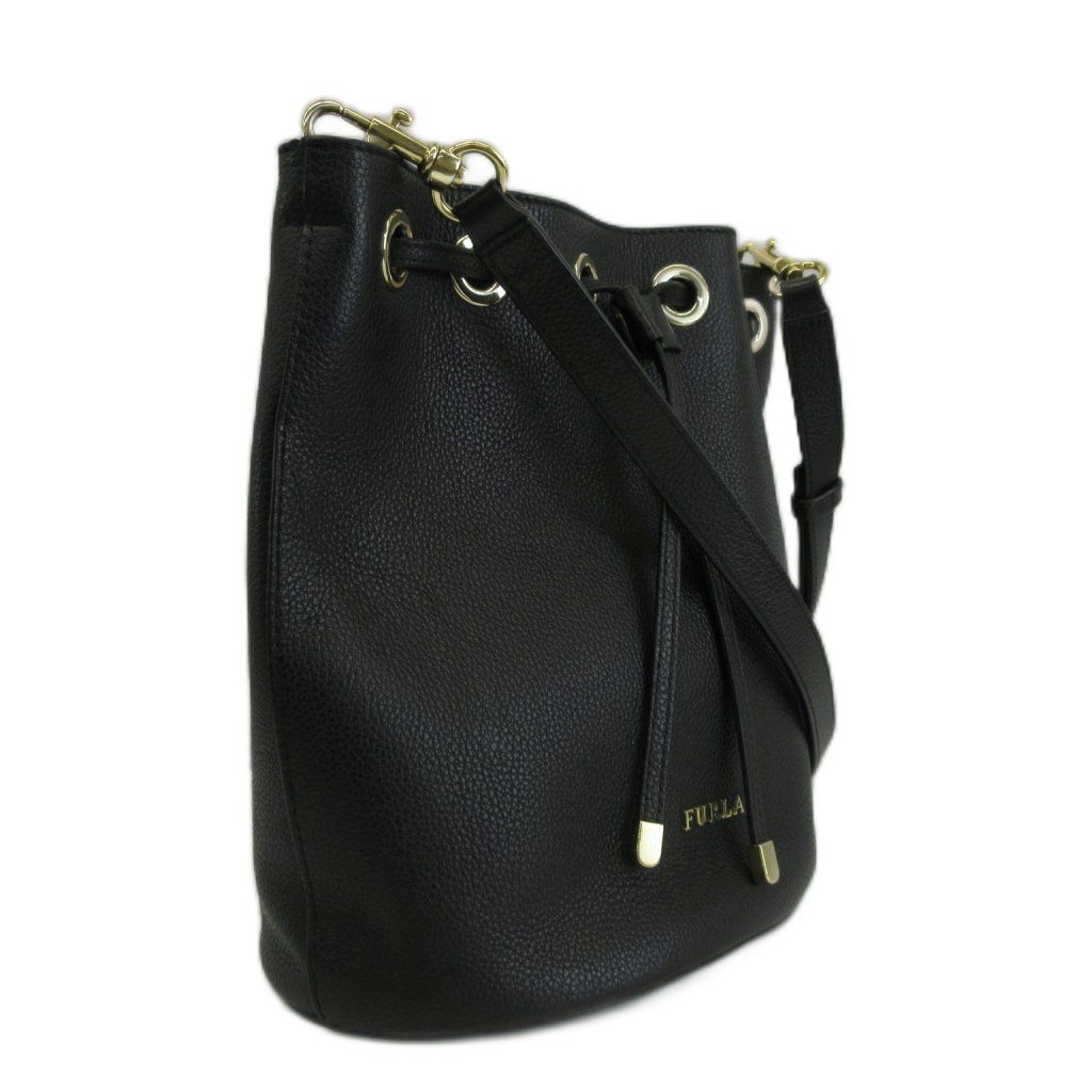 フルラ FURLA ショルダーバッグ 巾着バッグ レザー ロゴ ゴールド金具