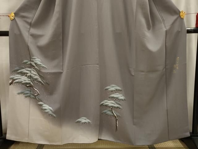 平和屋着物□訪問着 作家物 風景文 松 暈し染め 正絹 逸品 AABI4074sx