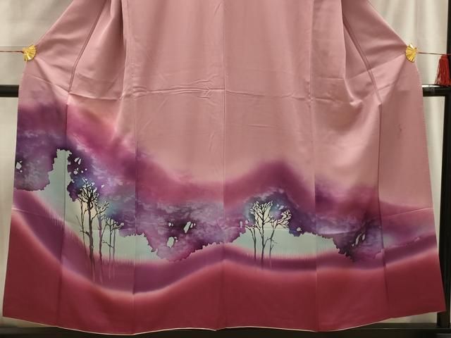 平和屋着物▽訪問着　単衣　作家物　風景文　暈し染め　正絹　逸品　AAAZ1480fy 平和屋着物□訪問着 作家物 風景文 暈し染め 正絹 逸品 AABI4080sx