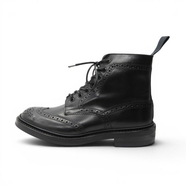 TRICKERS LEATHER COUNTRY BOOT BLACK イングランド製 サイズ26.5cm 箱有 トリッカーズ レザー カントリー ブーツ 靴 大名店