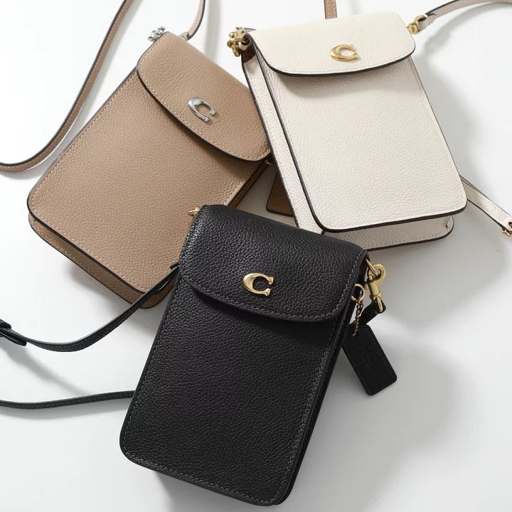 【真贋鑑定済み】COACH コーチ フォーン クロスボディ レザー ポーチ ミニ ショルダーバッグ ブラック 黒 本革 スマホショルダー スマホポーチ レディース 正規品 7,800円