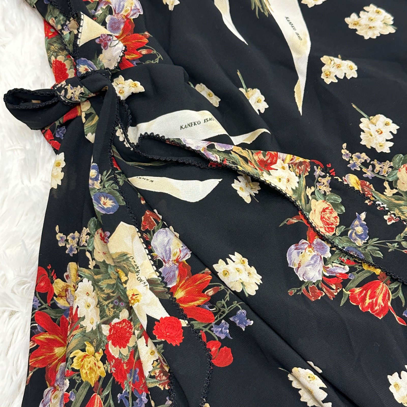 美品】ロングワンピース 花柄 ブーケ柄 WONDERFUL WORD ワンダフル 