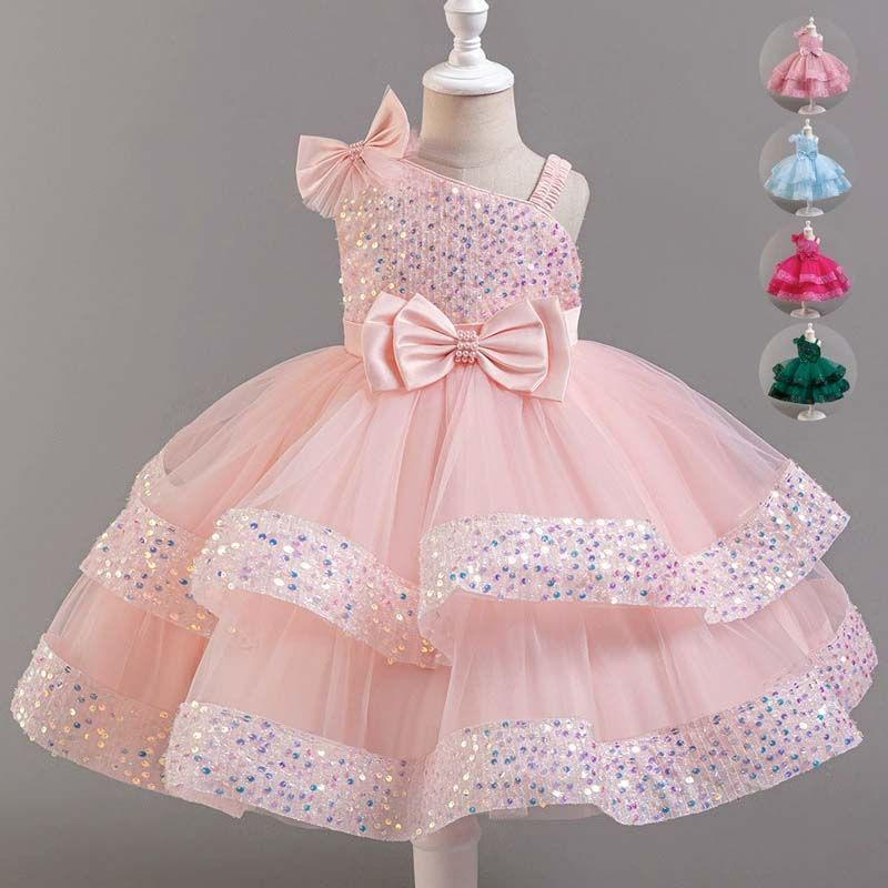 人気商品 5色　ドレス 子供服 キッズ ドレス チュール切り替え ワンピース ボリューム ドレス 女の子　結婚式 パーティー 二次会 ドレス 膝丈 ミモレ丈 かわいい 姫様 ドレス ピアノ 演奏会 発表会 イベント ダンス 衣装 プリンセスドレス