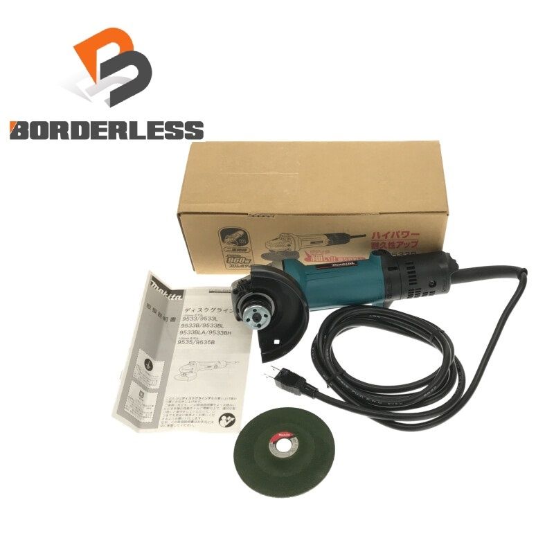☆未使用品☆makita マキタ 100V 125mm ディスクグラインダー モデル 9535B 本体+パーツ コード式 ディスクサンダー 研磨 研削 切削127909