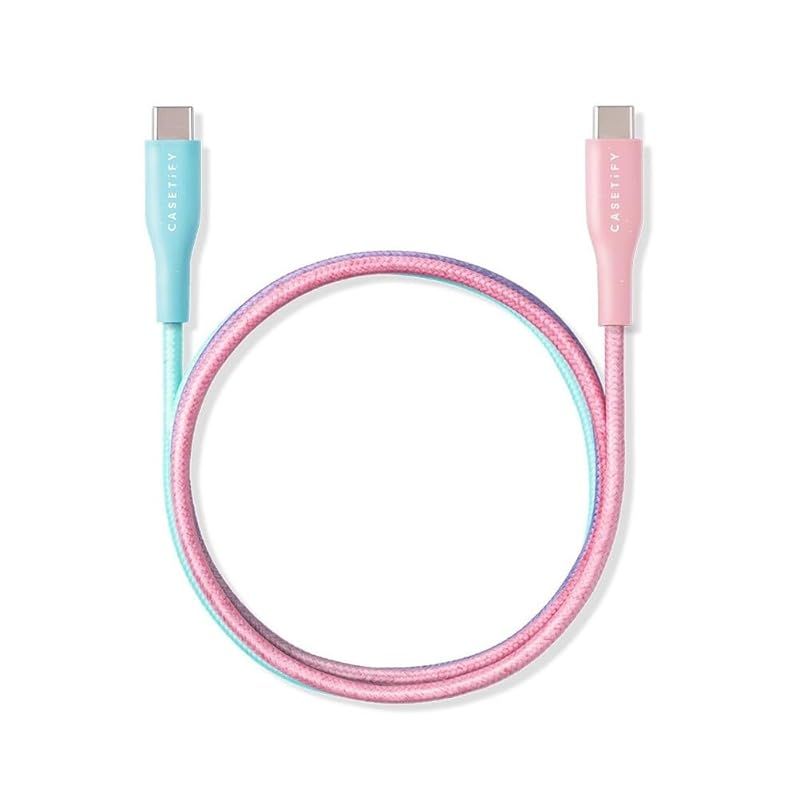 【新品】 CASETiFY USB-C to USB-C ケーブル PowerThru? (1m /3.3ft) - コットン キャンディ 1 4,992円