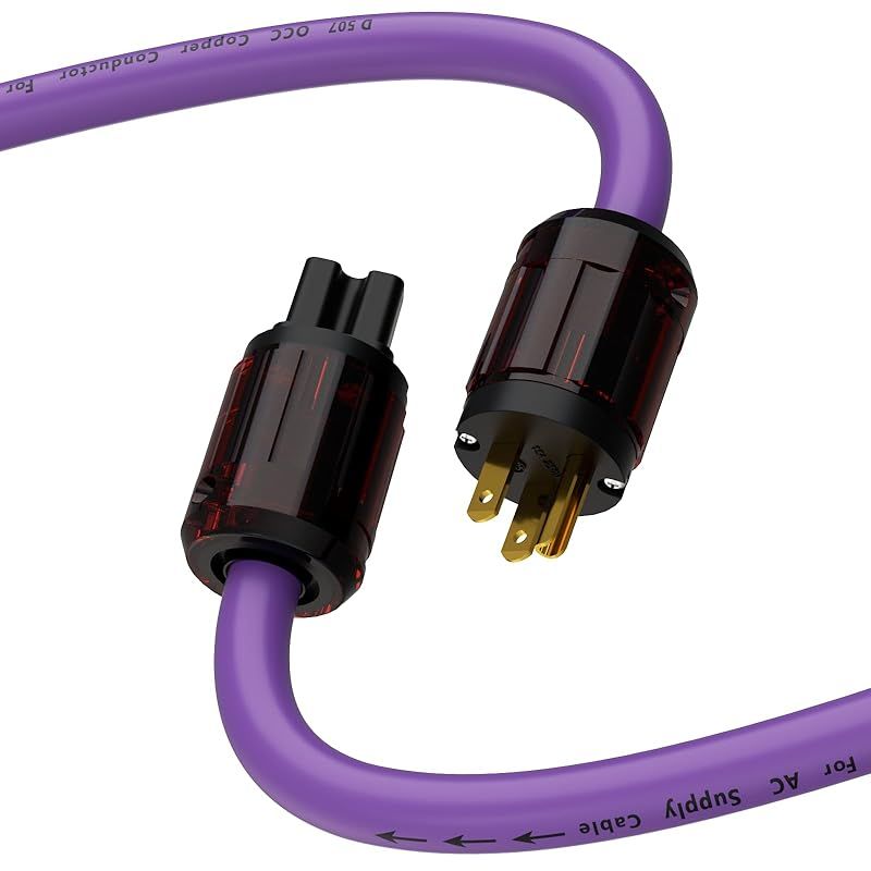 【新品】 Preffair 12AWG オーディオ電源ケーブル 純銅OFC 3ピン 125V/15A ac電源コード IEC320 C13/C15オーディオ用電源コード 耐久性 ホームシアター、AVレシーバー、パワーフィルタ、アンプ、サウンドシステム用(1M)