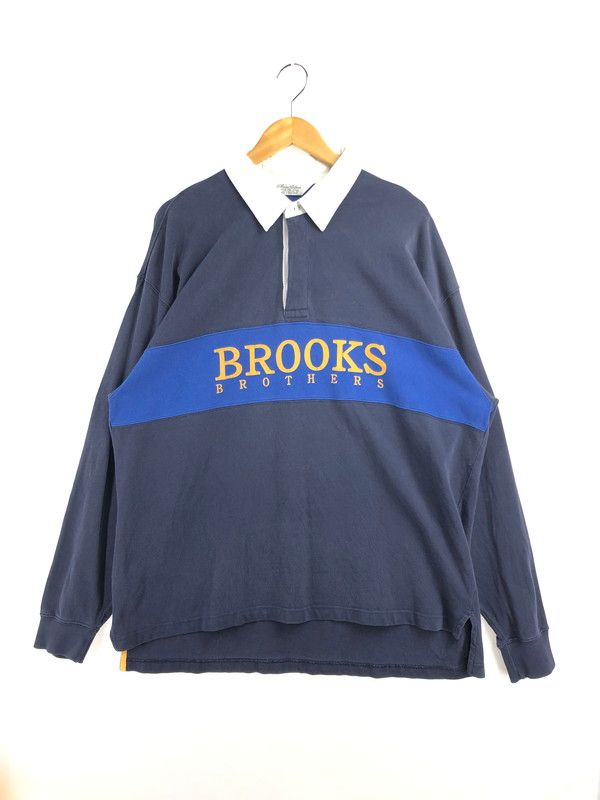 【中古品】 BROOKS BROTHERS ブルックスブラザーズ 90's FRONT LOGO RUGBY SHIRT フロントロゴラガーシャツ トップス 【146-260505-rt-17-tag】