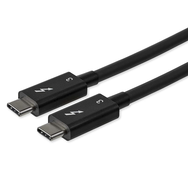 【新品】 StarTech.com Thunderbolt 3 USB-C ケーブル 0.8m 40Gbps USB-C互換 100W USB PD対応 サンダーボルト認証取得 TBLT34MM80CM 1