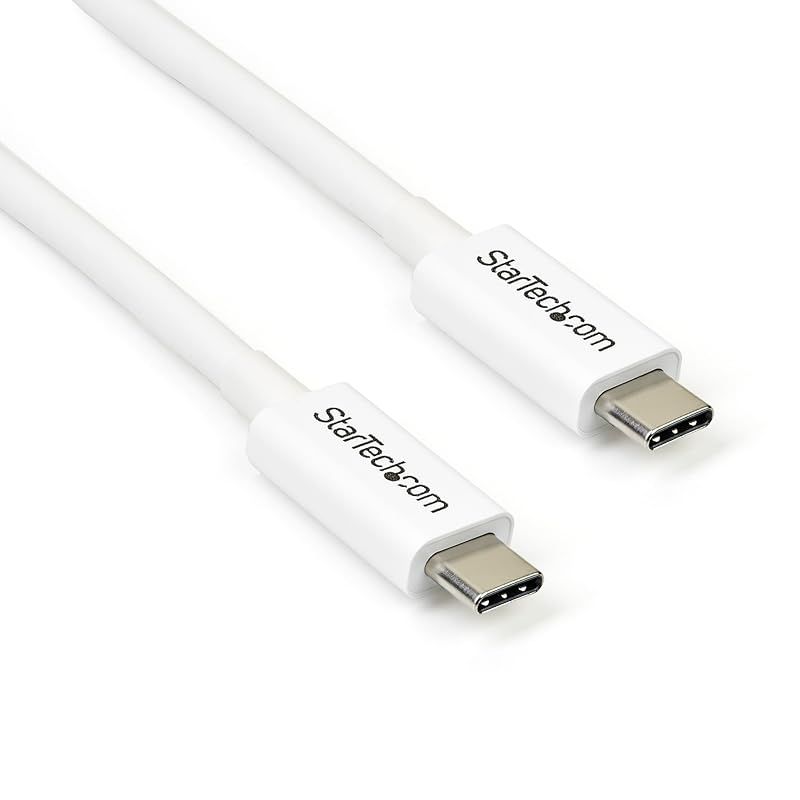 【新品】 StarTech.com Thunderbolt 3 ケーブル (40Gbps) 0.5m ホワイト USB Type-C/DisplayPort互換 TBLT34MM50CW 1