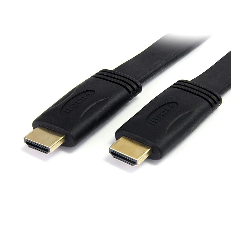 【新品】 StarTech.com HDMI 1.4 ケーブル／5m／フラットタイプ／イーサネット対応／High Speed／オス-オス／ブラック／モニターケーブル HDMM5MFL 1