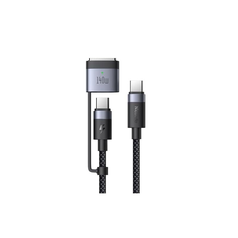 【新品】 Mcdodo 2in1 USB-C to USB-C & Mag-safe 3磁気充電ケーブル 140W(C to Mag-safe3) 240W(C to C) PD3.1新急速充電規格 強力な磁気 マグセーフ3ケーブル Type-C充電コード 1