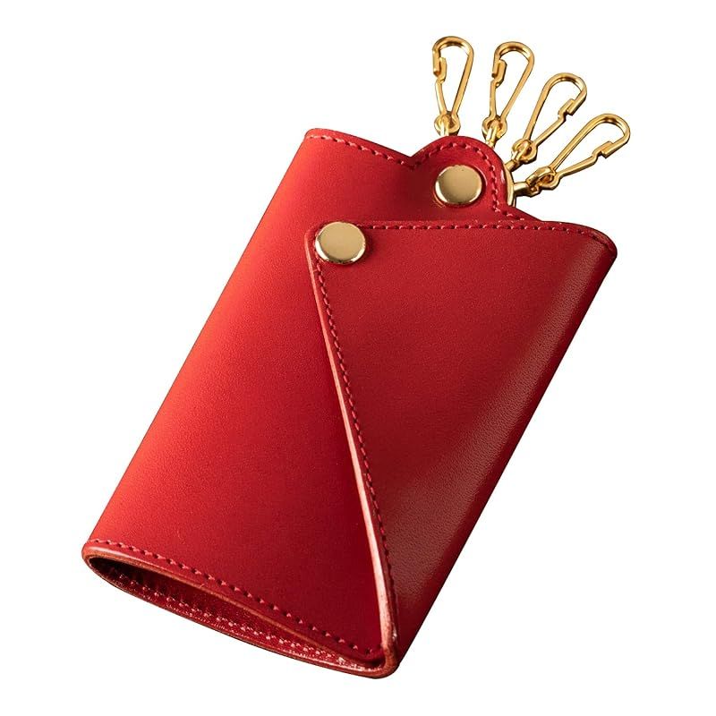 【新品】 [アム デ マス] キーケース 栃木レザー 本革 日本製 スマートキー 鍵 キーホルダー ハンドメイド シンプル KC-013 レッド