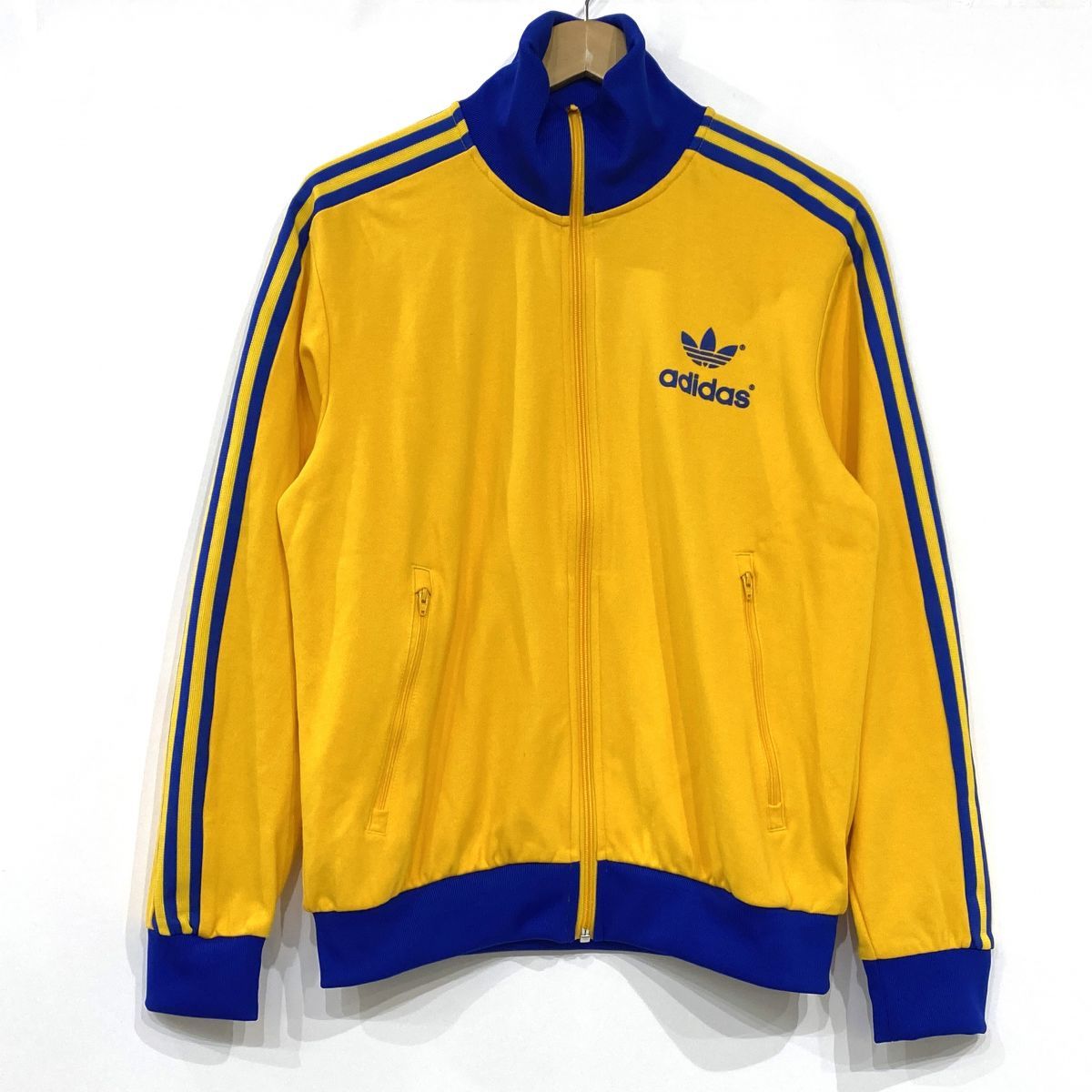 adidas アディダス 70S TRACK TOP トラックジャケット GE0852 ライトオレンジ×ブルー サイズ：O レディース ※中古