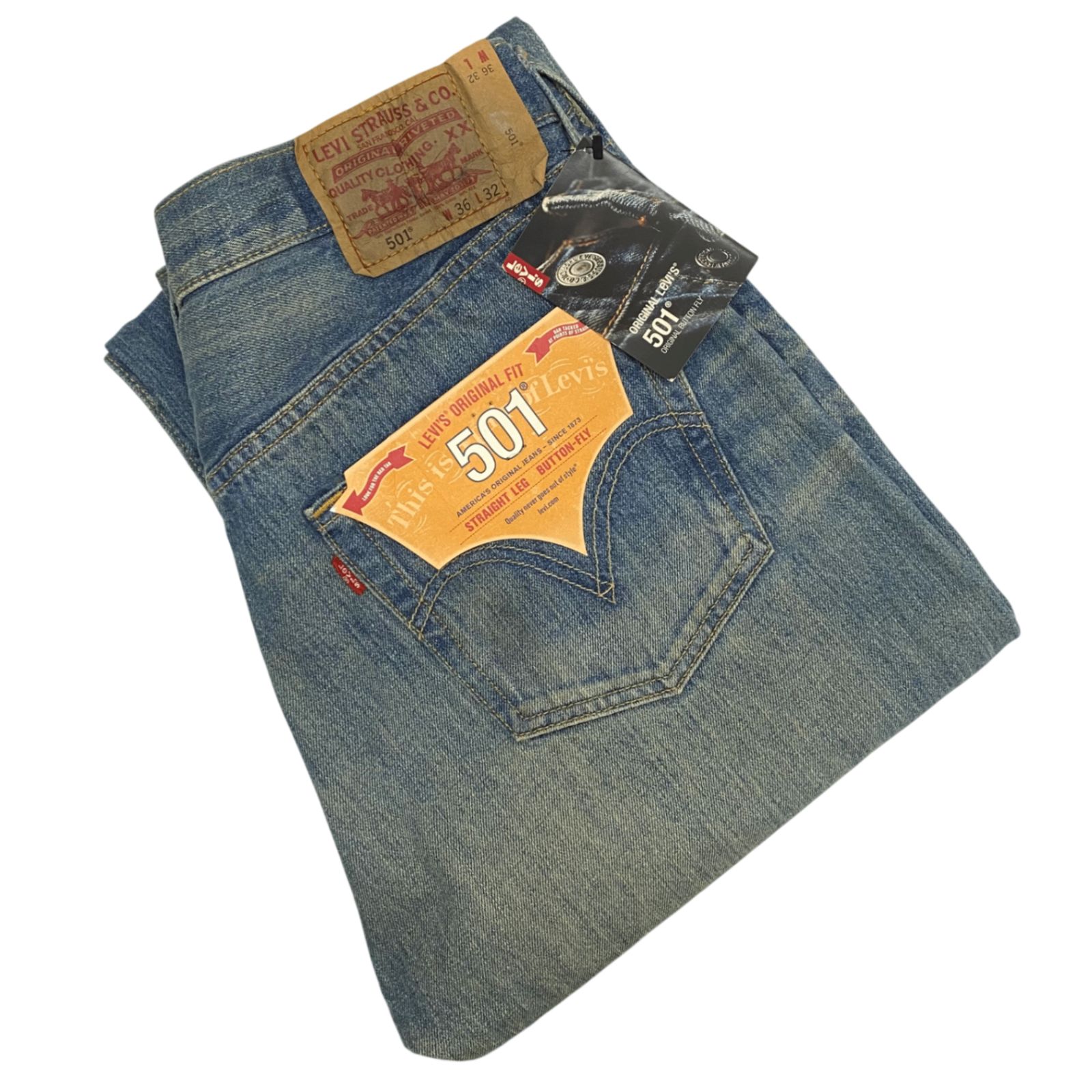リーバイス Levi's 00's 501 デッドストック ダメージ加工 8501 デニム ブルー W36 L32サイズ 201MB-1431 VB