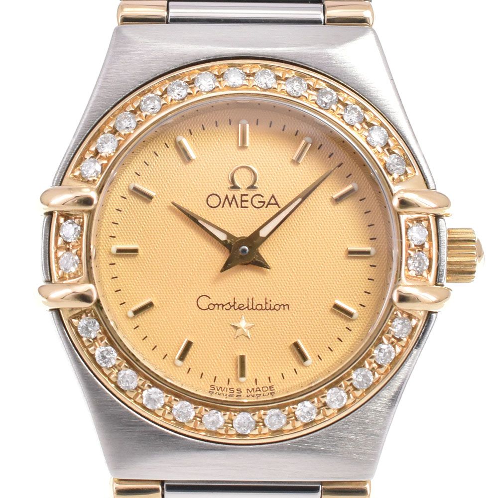 オメガ OMEGA 1367.10 コンステレーション ミニ ベゼルダイヤ ゴールド クォーツ レディース 美品 腕時計 G#146690