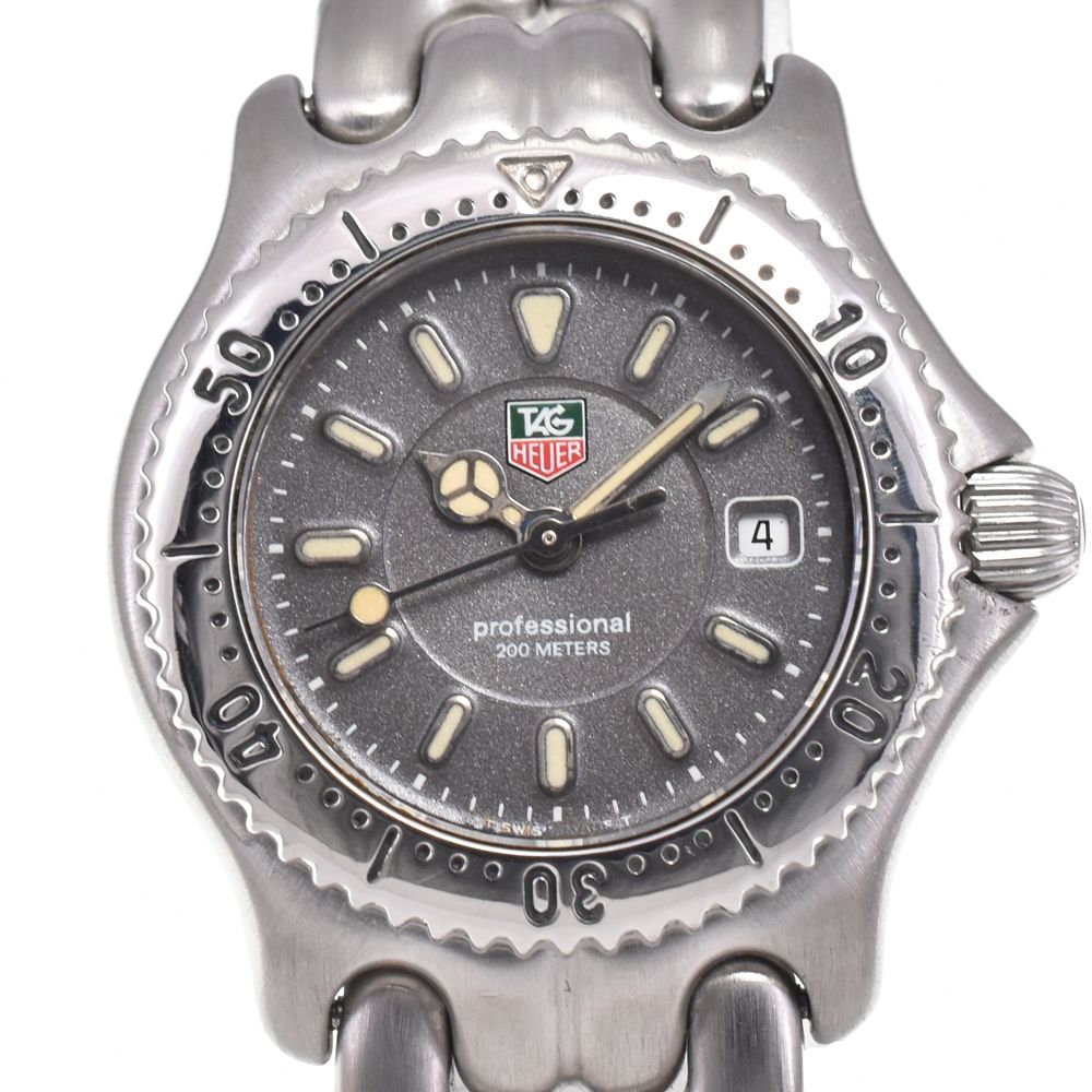 タグホイヤー TAG HEUER WG1313-0 S/el デイト グレー クォーツ レディース 良品 腕時計 G#146752