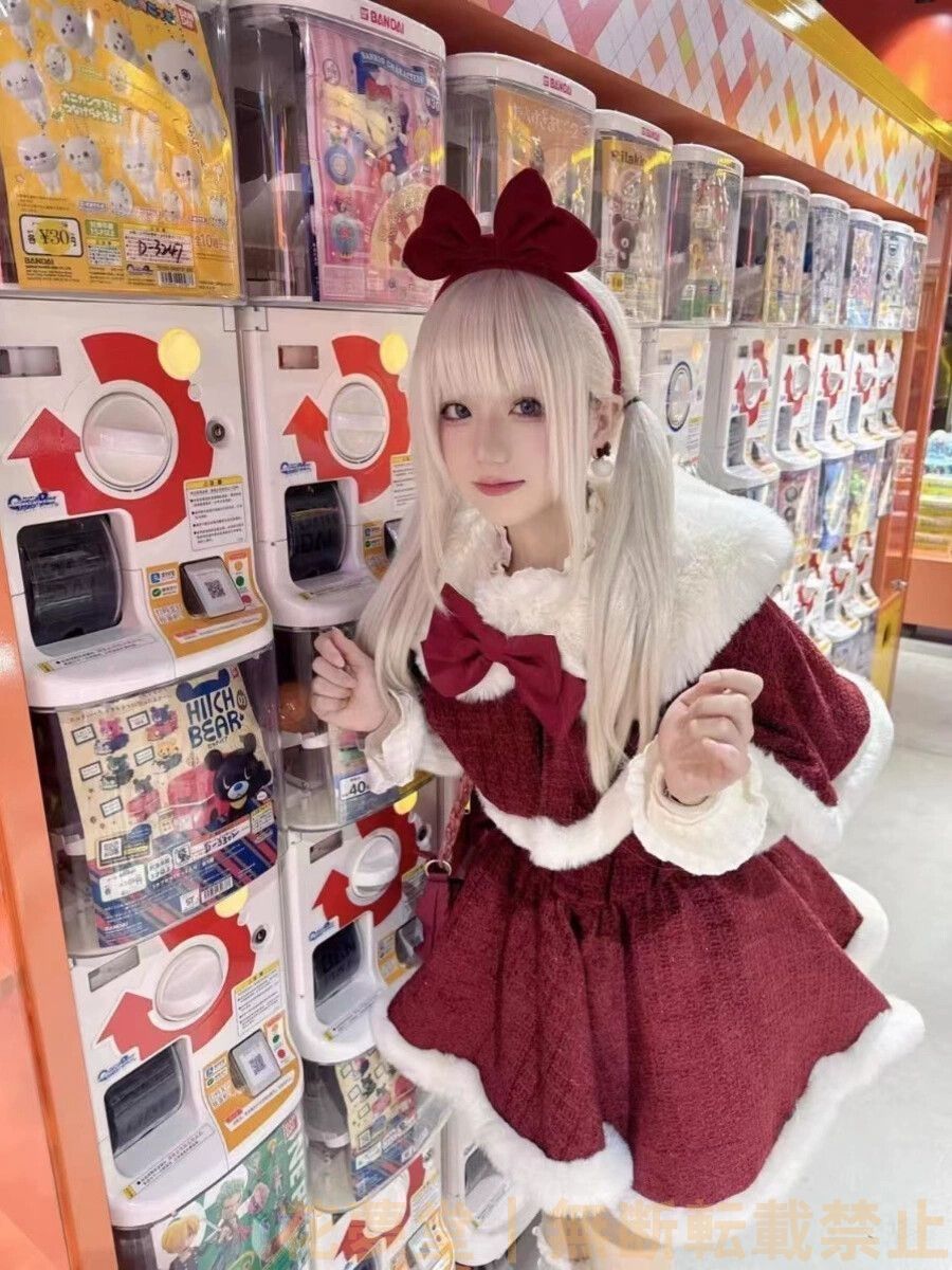 人気商品 クリスマス クリスマスコスチュームセットロリータ トップス　保温 可愛い 赤　リボン マントコート ニットキャミソールワンピース ロリータワンピース