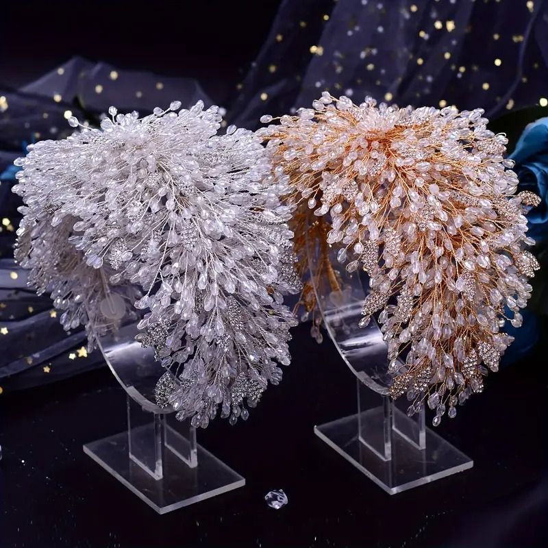 人気商品 ウェディング カチューシャ コサージュ ヘアバンド ヘッドドレス 花モチーフ クリスタル風 ボリューム ブライダル 髪飾り パーティー 二次会 ヘアアクセサリー 披露宴 花嫁 結婚式 シルバー ゴールド 0612