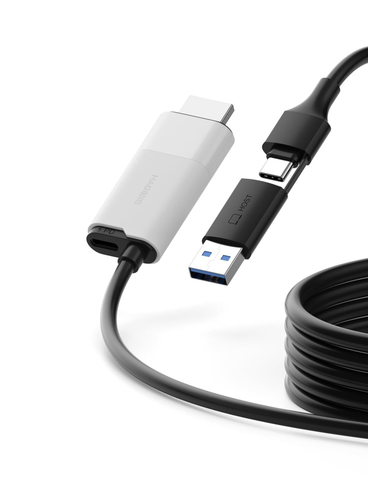 Hagibis USB3.0 ビデオキャプチャカード 1080P/60fps対応｜HDMI to USB A/C 変換｜PD 100W急速充電｜MS2130搭載｜Quest 3・Switch・PS5対応 ゲーム実況・配信・録画用