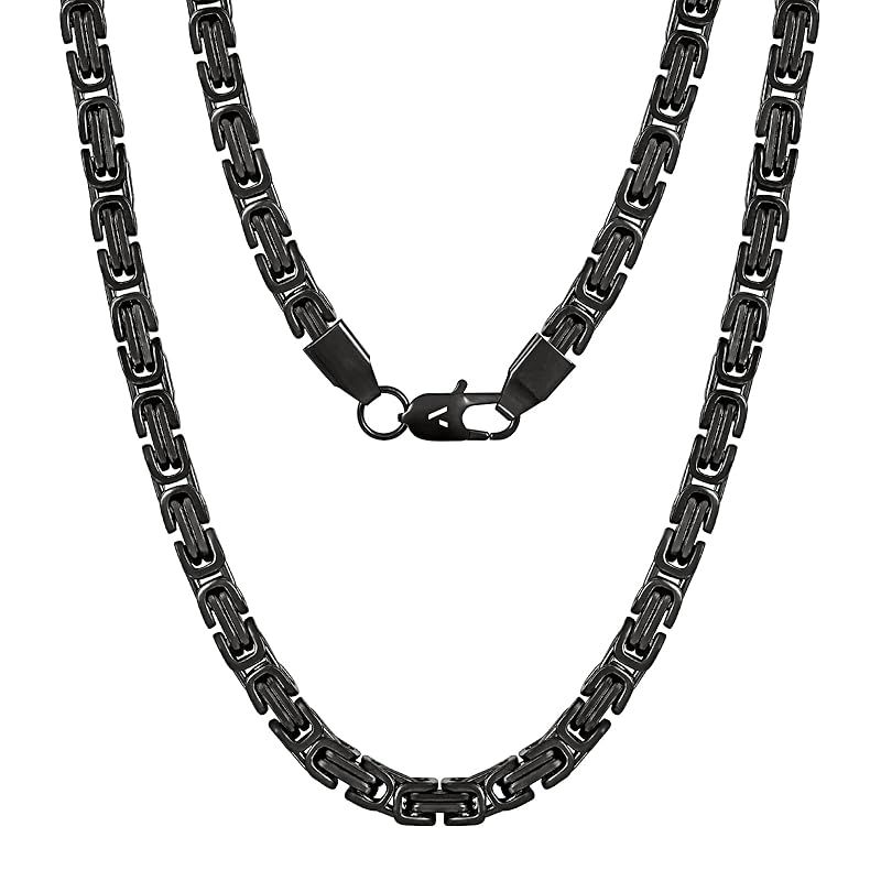 【新品】 [VEXXS] ビザンチン チェーン ネックレス メンズ 幅4/6mm 18kゴールドメッキ ごつめチェーン 男女兼用 45～65cm