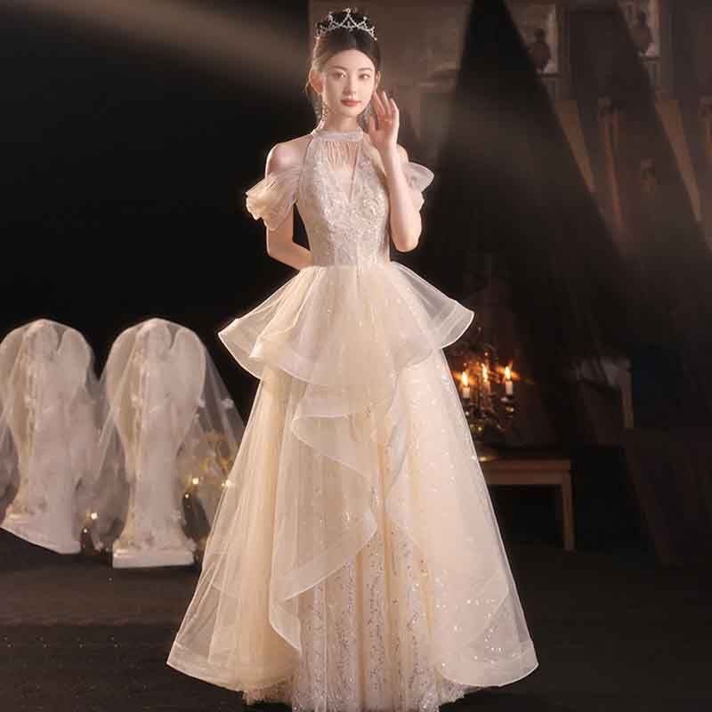 人気商品 ウエディングドレス 二次会 前撮り 大きいサイズ 結婚式/二次会ドレス 海外挙式 ウェディングドレス ライトドレス 花嫁ドレス ロングドレス 後撮り 結婚式 スレンダードレス 半袖 ワンピース 宴会 司会者　シャンパン