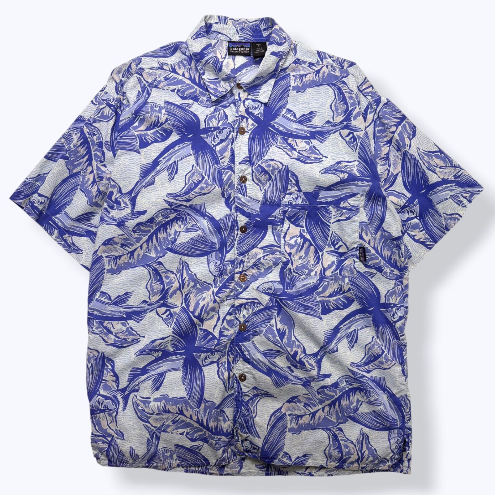 90s Patagonia Organic Cotton A/C Shirts Made in Portugal 【M】 90年代 パタゴニア オーガニックコットン トビウオ柄 ACシャツ アロハ ハワイアン コットン 半袖 夏物 古着 ヴィンテージ