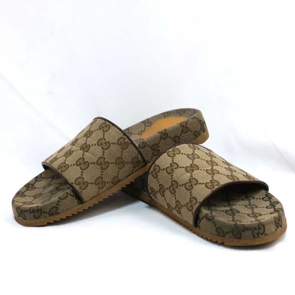 GUCCI GG Slide Beige Canvas グッチ GG スライド サンダル ベージュ キャンバス 7サイズ (約26cm) 624695