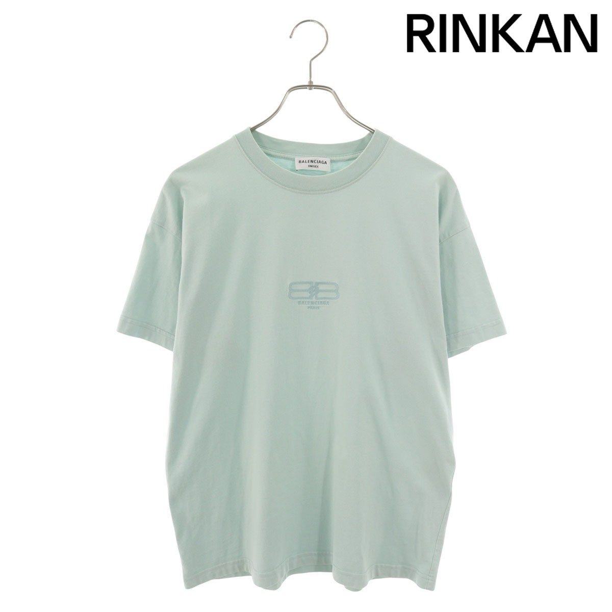 バレンシアガ 612985TMVG7 ロゴ刺繍クルーネックTシャツ メンズ M 