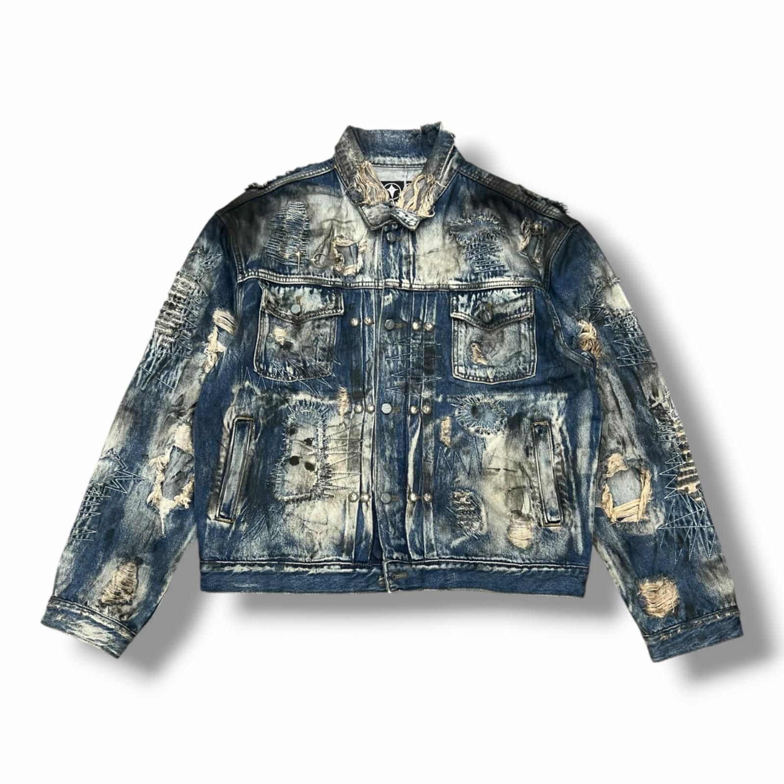 参考上代138600円 THUG CLUB 25AW ハードウォッシュド ダメージ デニム