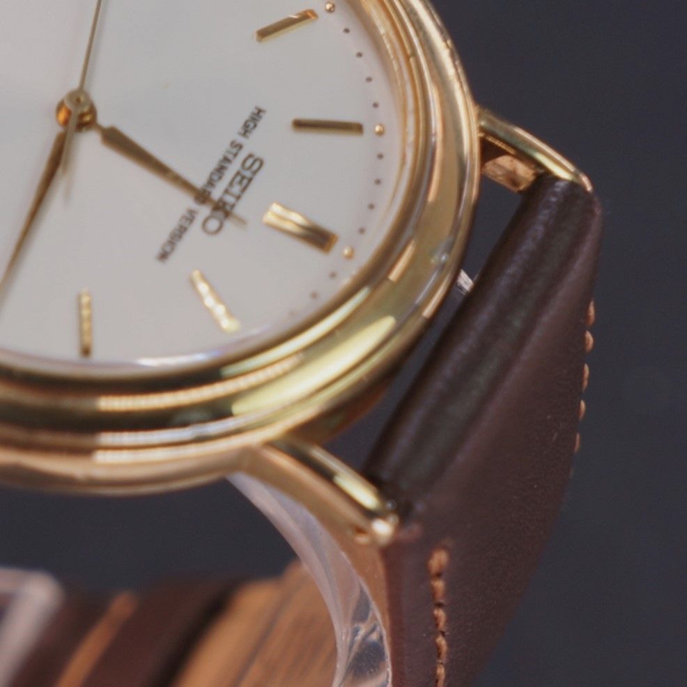稼働品】SEIKO SPIRIT 白文字盤 ASGP アンティーク腕時計 電池,ベルト