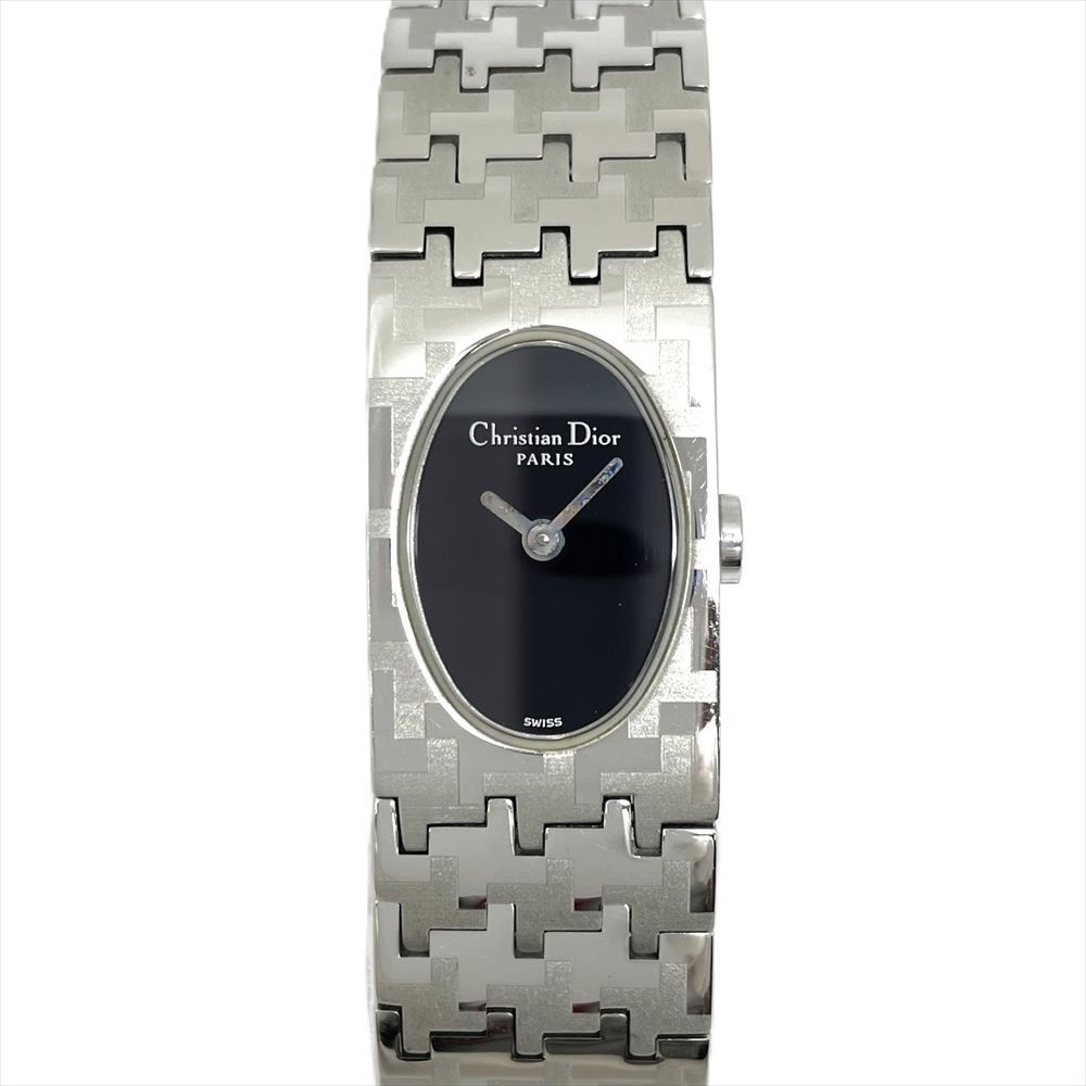 ディオール Dior D70-100 ミスディオール 腕時計 ブラック文字盤 稼働品 SS レディース【中古】