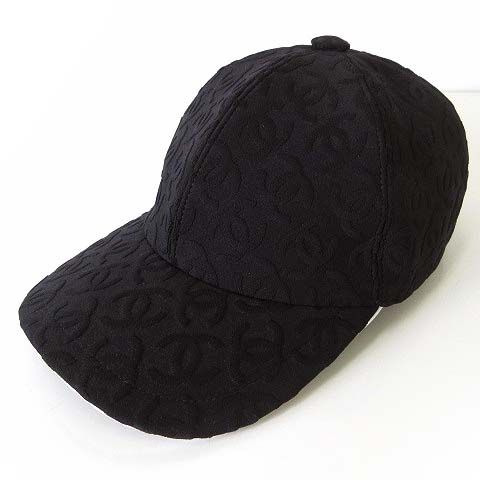 シャネル CHANEL 25SS キャップ 帽子 ココマーク ロゴ 総柄 シルク