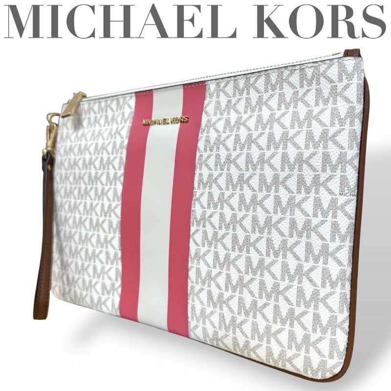 ☆美品☆MICHAEL KORS マイケルコース☆クラッチバッグ 総柄 MK柄 ロゴ 