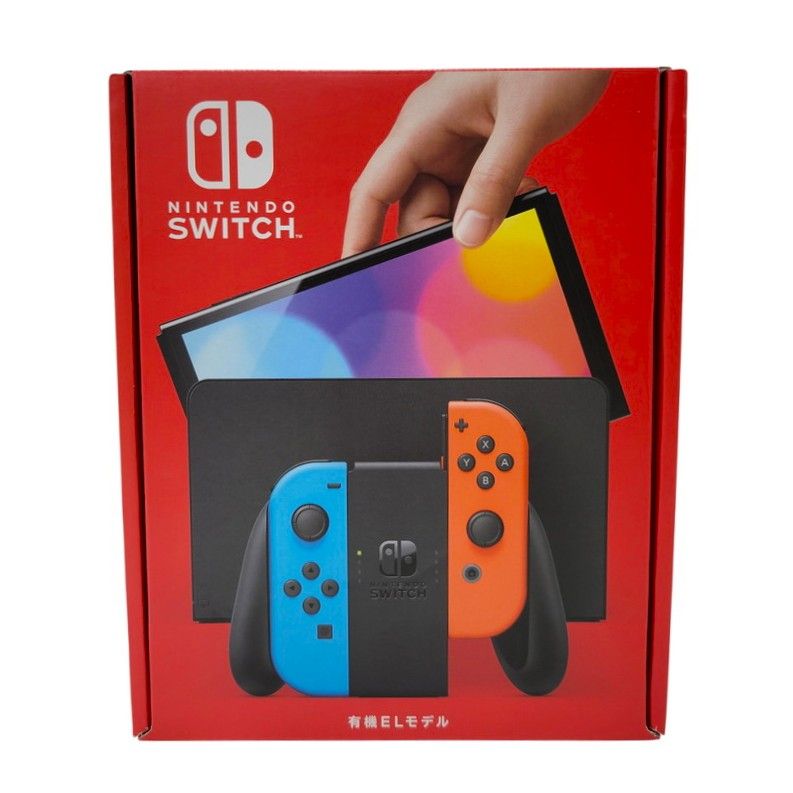 【中古美品】 【未使用】【ゲーム】Nintendo Switch (有機ELモデル) Joy-Con(L) ネオンブルー/(R) ネオンレッド HEG-S-KABAA(JPN) 任天堂 ニンテンドースイッチ 本体 【034-260505-ay-01-izu】