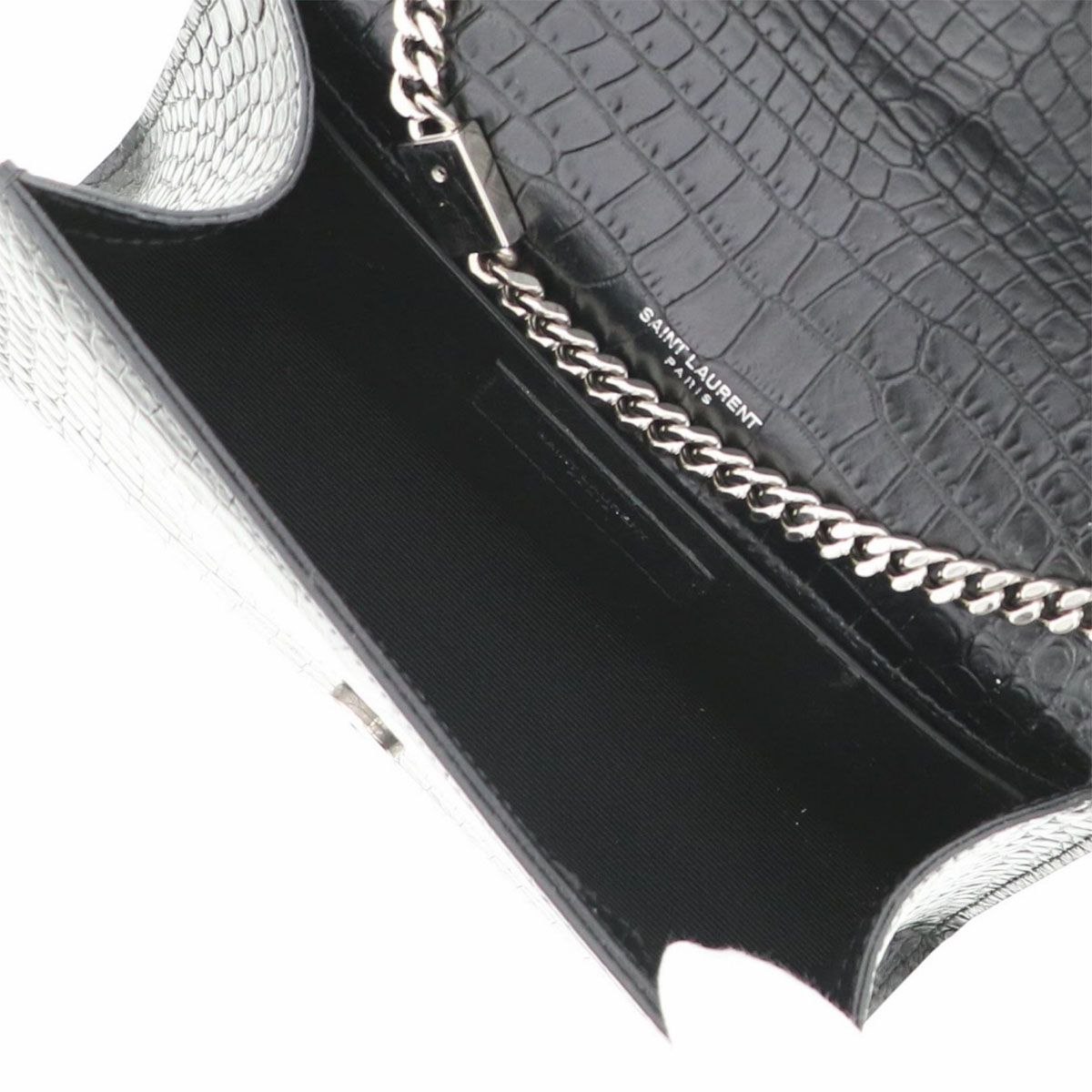 SAINT LAURENT PARIS サンローランパリ クロコ型押し ケイト タッセル