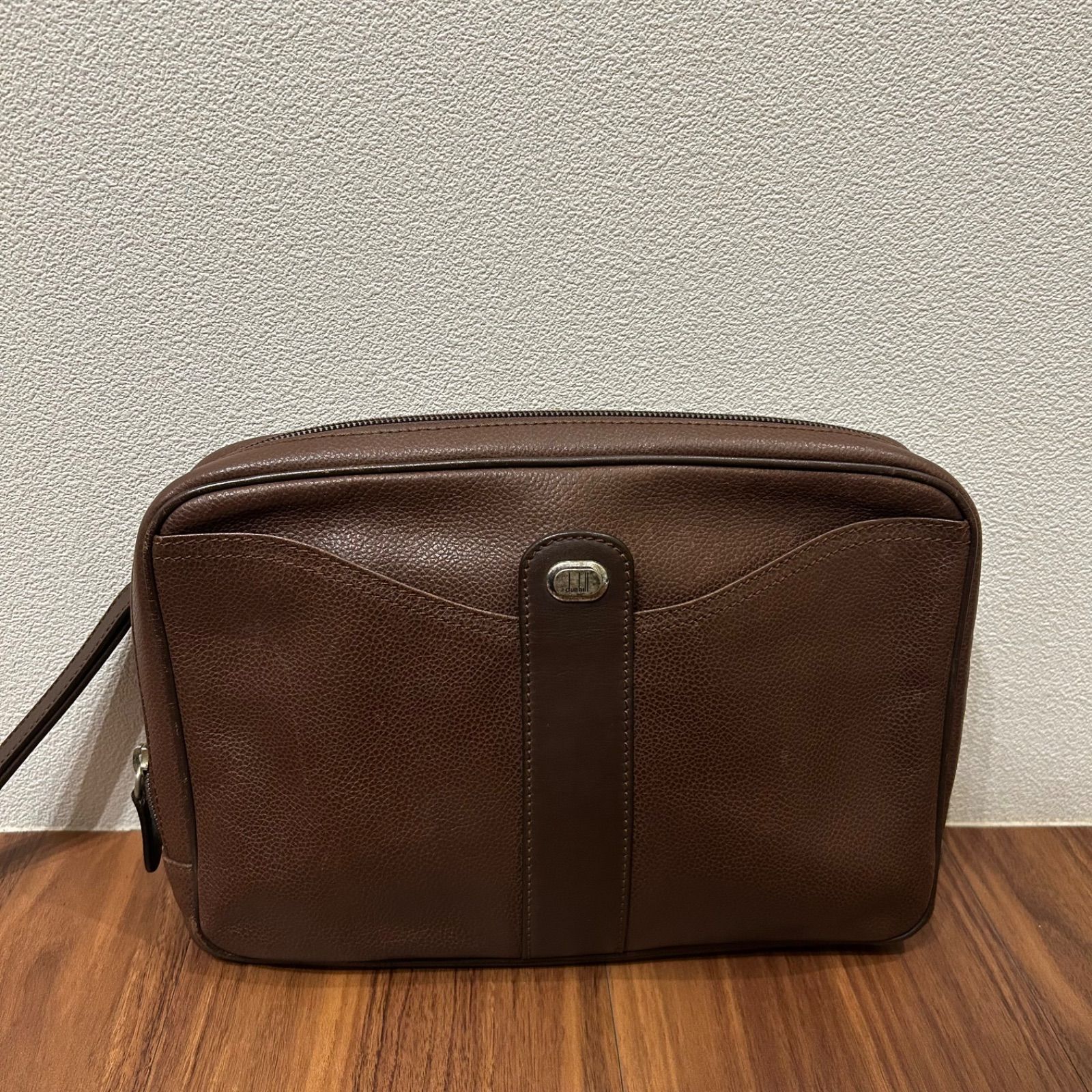 dunhill ダンヒル　セカンドバッグ　クラッチバッグ　ブラウン ダンヒル dunhill クラッチバッグ ジップポーチ セカンドバッグ 1893